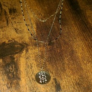 Aster Glimmer Layered Pendant in Gold